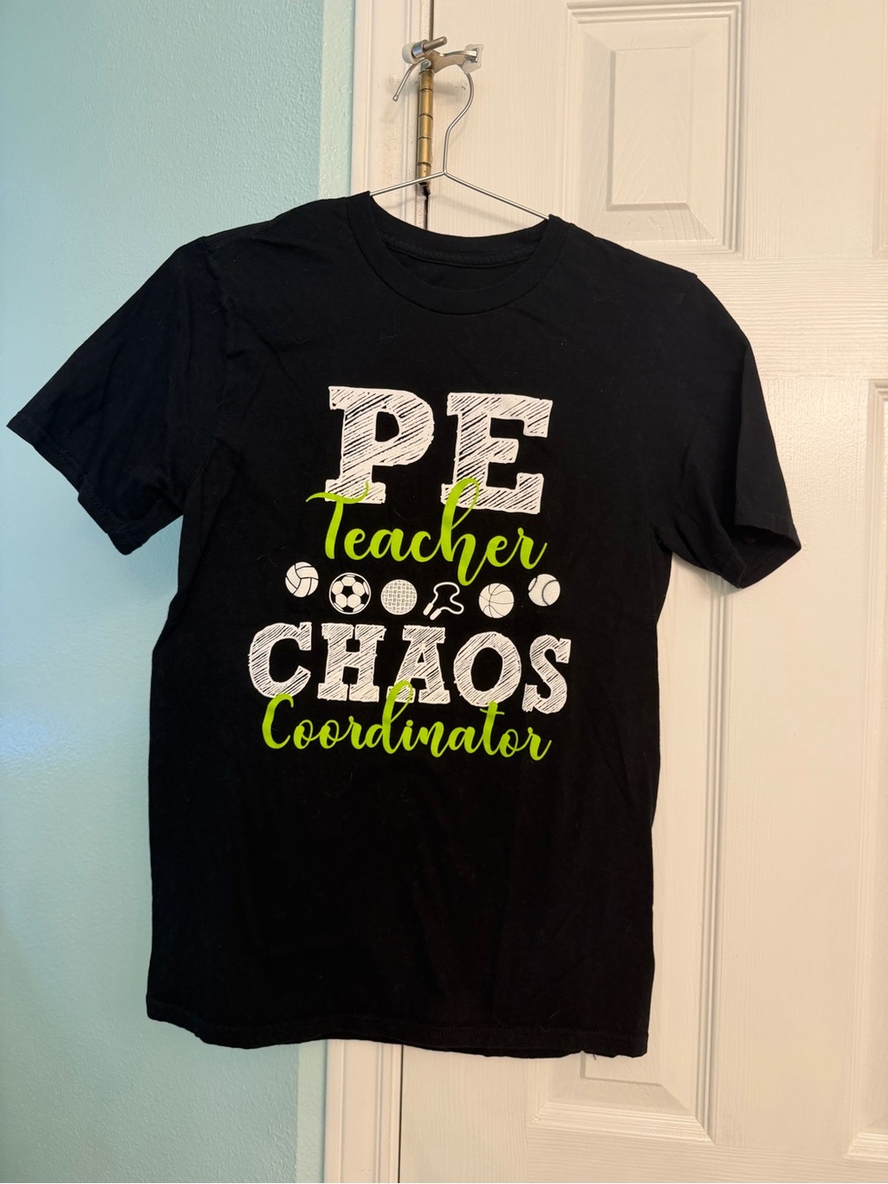PE Teacher Chaos Coordinator T‑Shirt - Black & Neon Green